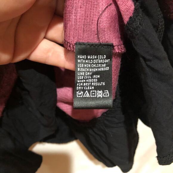 August Moon Maroon 3/4 Sleeve Top Blouse Split Back Bow Layered size M - Picture 8 of 8